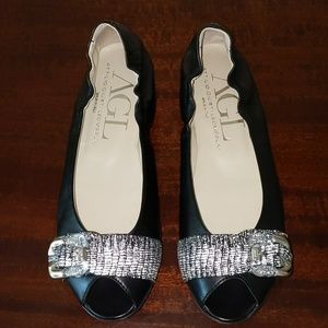 AGL open toe flats